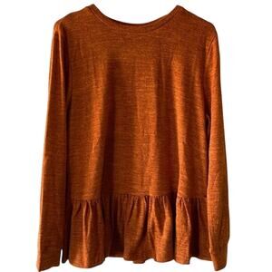 Burnt Orange Large Baby Doll Long Sleeved Top